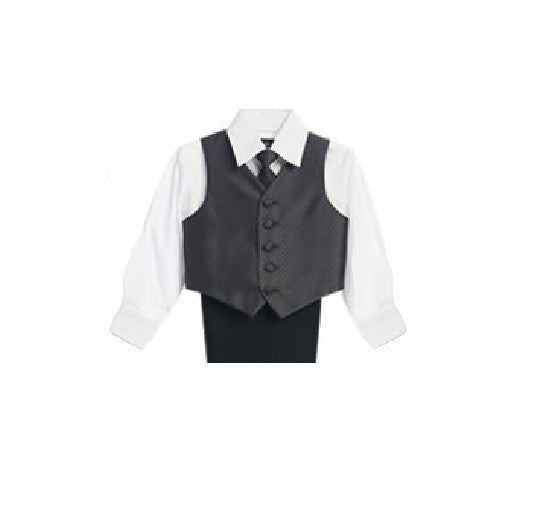 Lito 4 piece Vest Set | Charcoal & White | 2-7 years