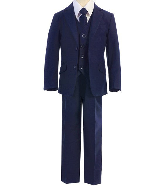 694 Fouger 5 piece slim fit Suit / Navy / 8-12 Years