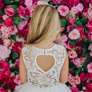 Tara Heart Back Dress Ivory