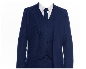 694 Fouger 5 piece slim fit Suit / Navy / 8-12 Years