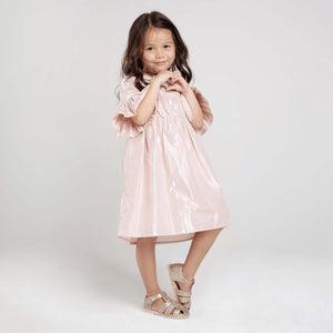 Lined Lurex Dress Metallic Pink