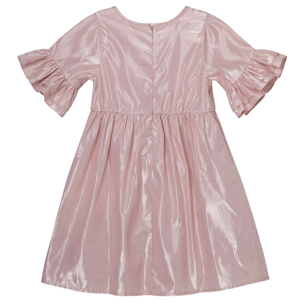 Lined Lurex Dress Metallic Pink