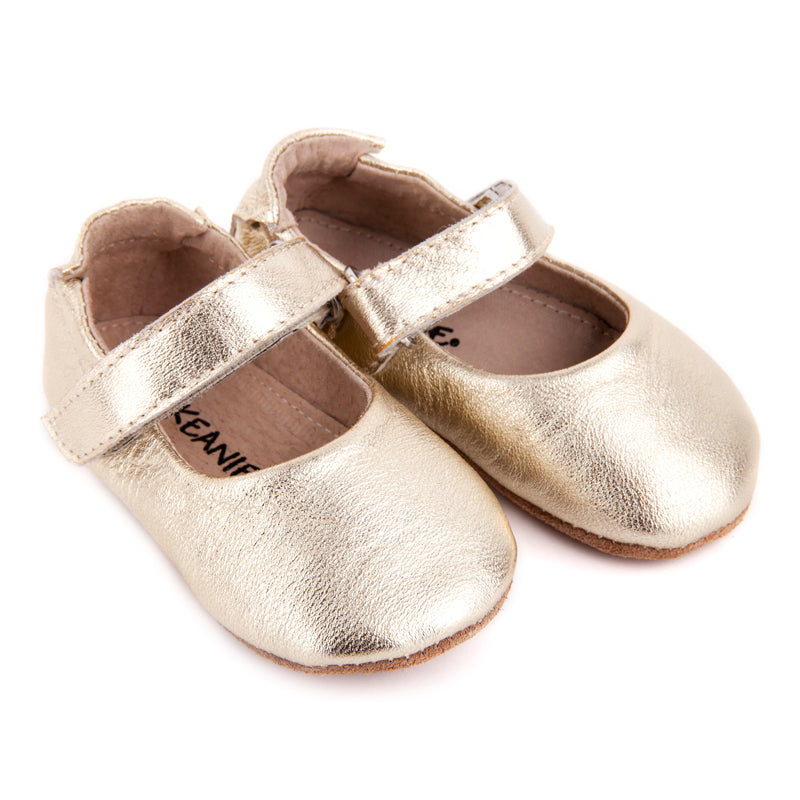 Pre-walker Leather Lady Jane Shoes Gold
