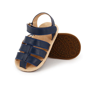 Pre-walker Leather Ziggie Sandals in Navy
