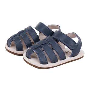 Pre-walker Leather Ziggie Sandals in Navy
