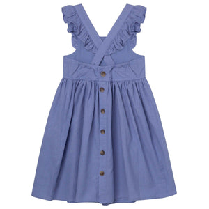 
            
                Load image into Gallery viewer, Frill Cross Straps Lined Dress Pacific Blue
            
        