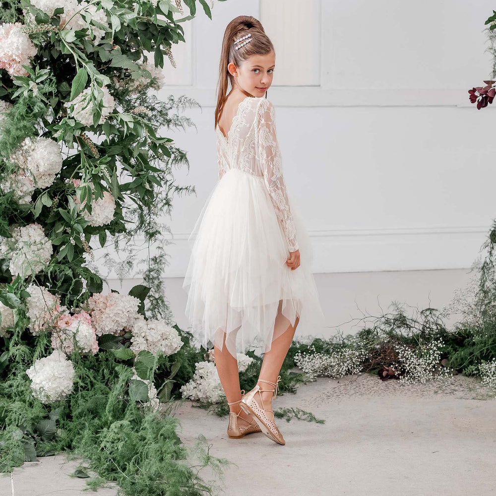 Sophie Long Sleeve Lace Bodice Tutu Dress Ivory 3 Little Monkeys Aus