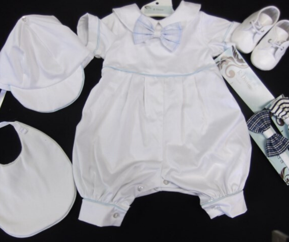 Pipo Boys Christening Rompers | White | 0000-0