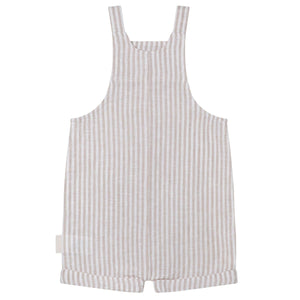 Linen Overalls Oatmeal Stripe