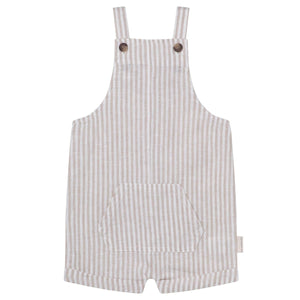 Linen Overalls Oatmeal Stripe