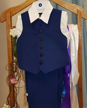 Fouger Indigo Blue 4pce Vest Set