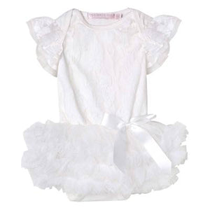 Libby Lace Short Sleeve Romper Ivory