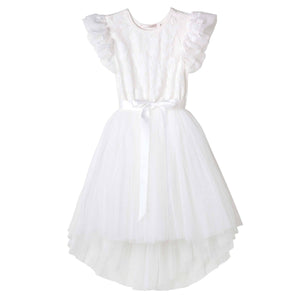 Libby Lace Short Sleeve Tutu Dress Ivory