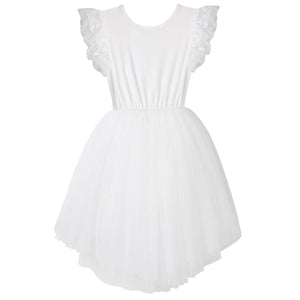 Libby Lace Short Sleeve Tutu Dress Ivory