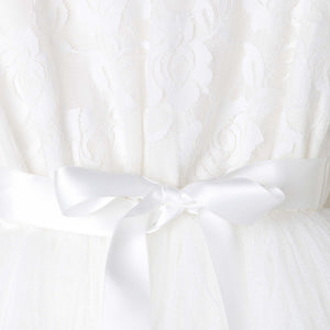 Libby Lace Short Sleeve Tutu Dress Ivory