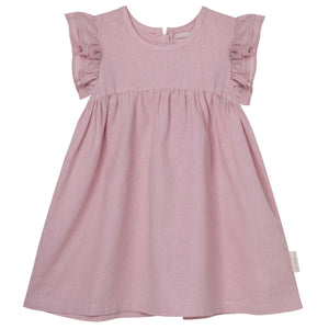 Frill Sleeve Dress Dusty Pink