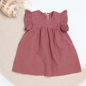 Frill Sleeve Dress Rosewood