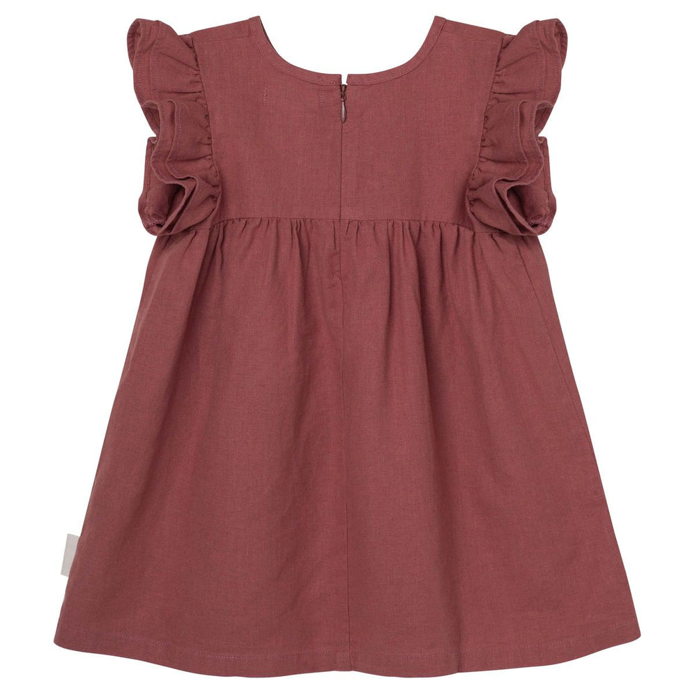 Frill Sleeve Dress Rosewood