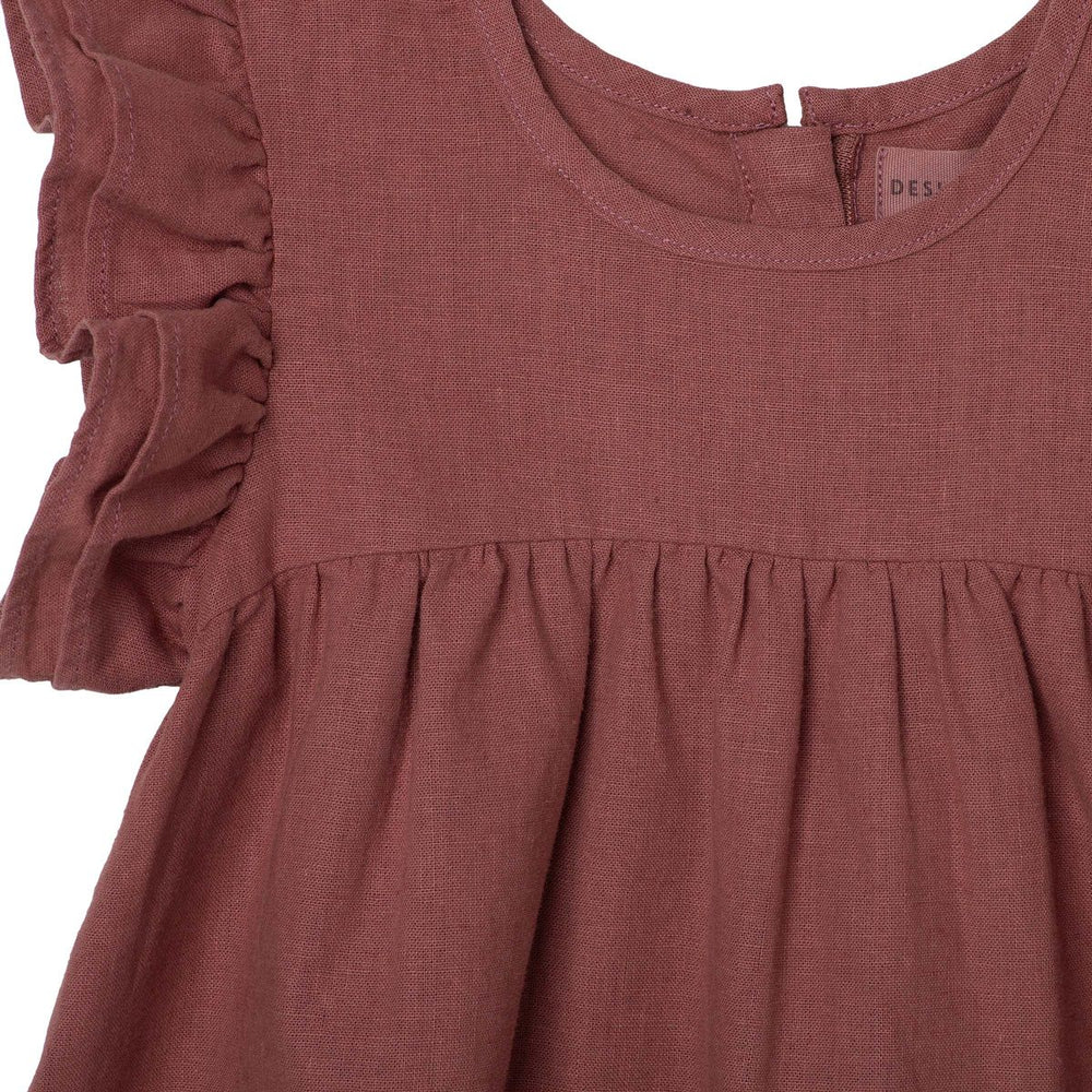 Frill Sleeve Dress Rosewood