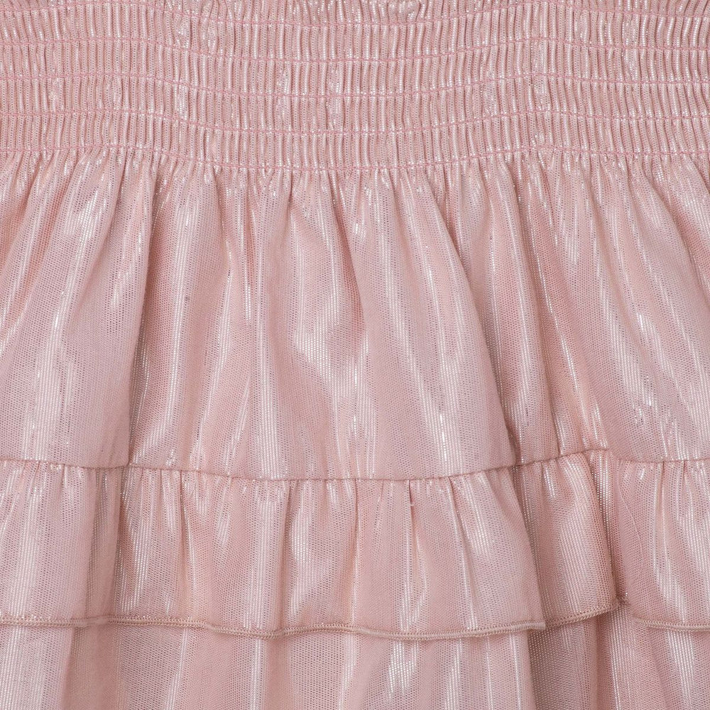 Lurex Shirred Dress Metallic Pink