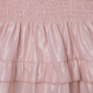 Lurex Shirred Dress Metallic Pink