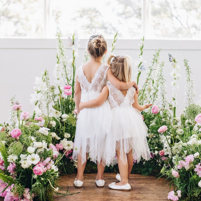 Sophie Short Sleeve Lace Bodice Tutu Dress Ivory