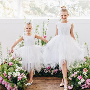 Sophie Short Sleeve Lace Bodice Tutu Dress Ivory