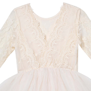 Sophie Long Sleeve Lace Bodice Tutu Dress Ivory